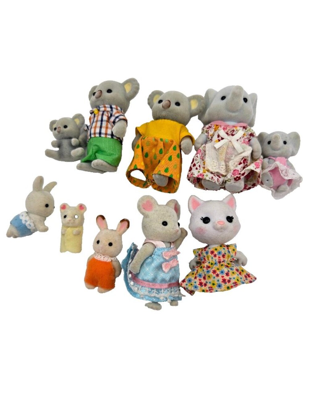Calico Critter Lot Of 10 Animals Koala Elephant Rabbit Cat Mouse Toy Toys Read